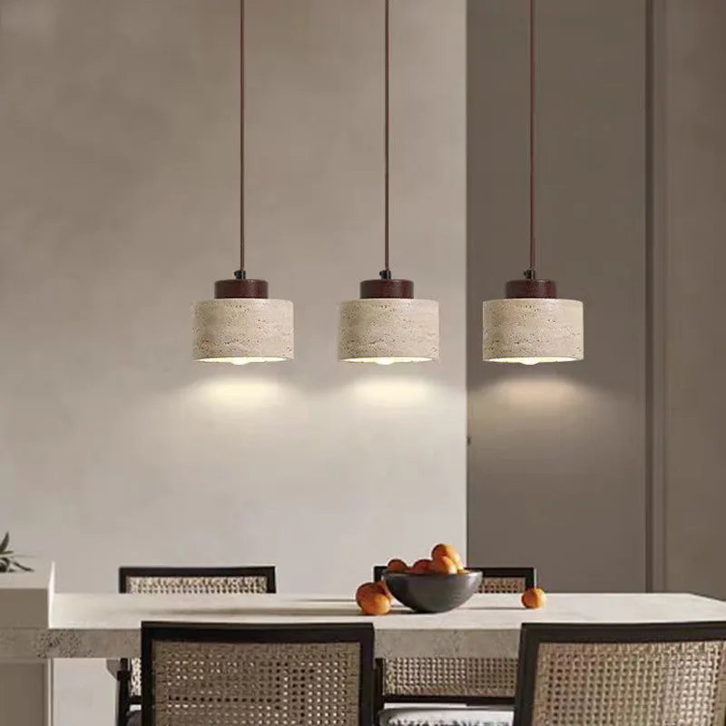 Modern Travertine Stone Pendant Light