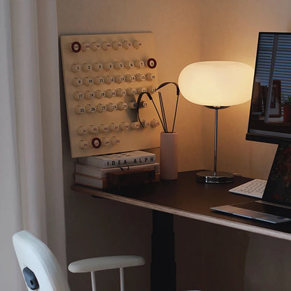 Modern White Glass Table Lamp