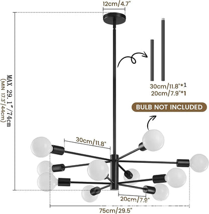 Modern Gold & Black Chandelier