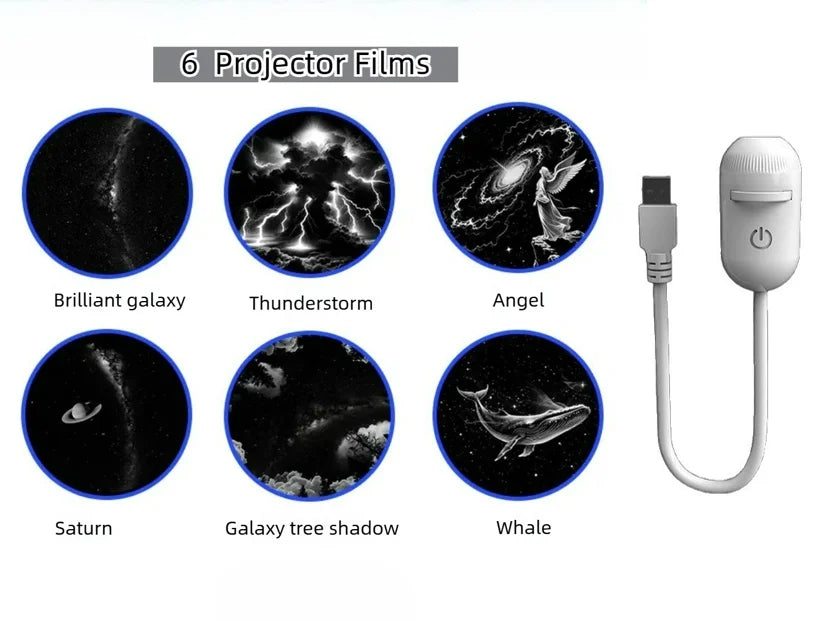 2-in-1 Mini Galaxy Star Projector Night Light