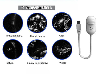 2-in-1 Mini Galaxy Star Projector Night Light