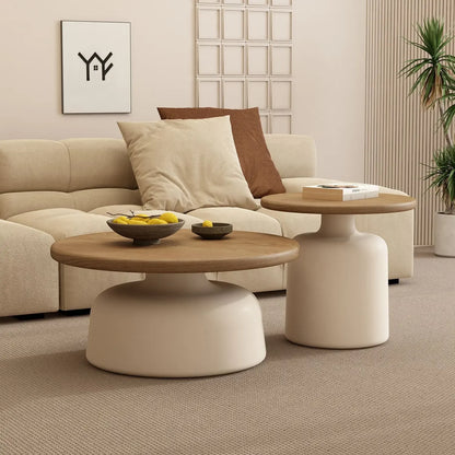 Cream Round Coffee Table Set
