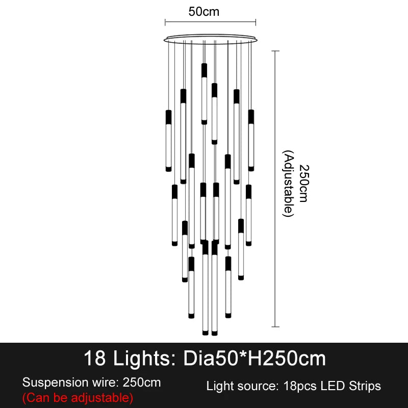 Modern Staircase LED Chandelier