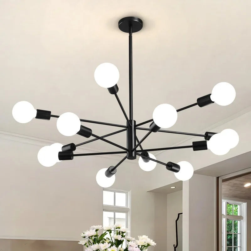 Modern Gold & Black Chandelier
