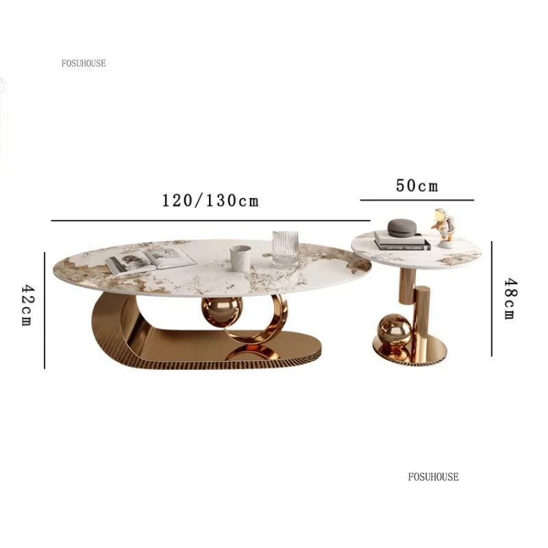 Luxury Modern Oval Coffee Table