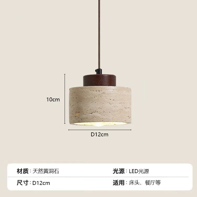 Modern Travertine Stone Pendant Light