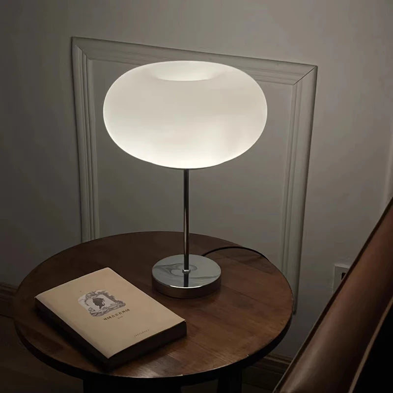 Modern White Glass Table Lamp