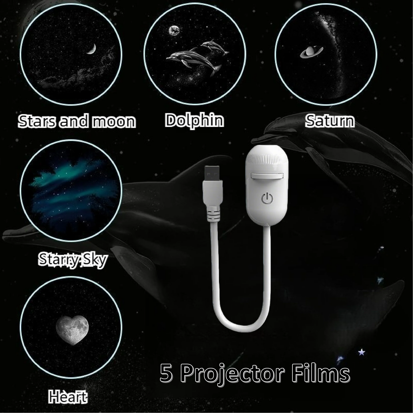 2-in-1 Mini Galaxy Star Projector Night Light
