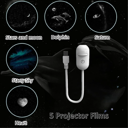 2-in-1 Mini Galaxy Star Projector Night Light