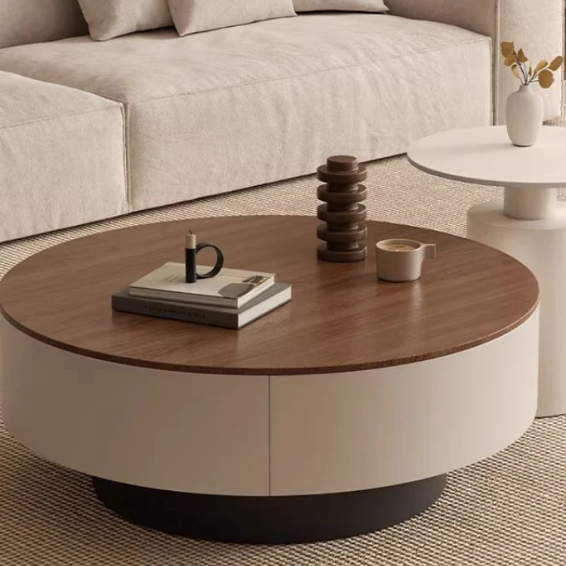 Modern Round Storage Coffee Table Set