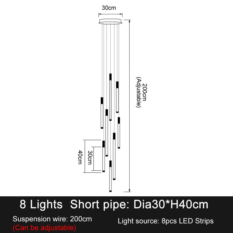 Modern Staircase LED Chandelier