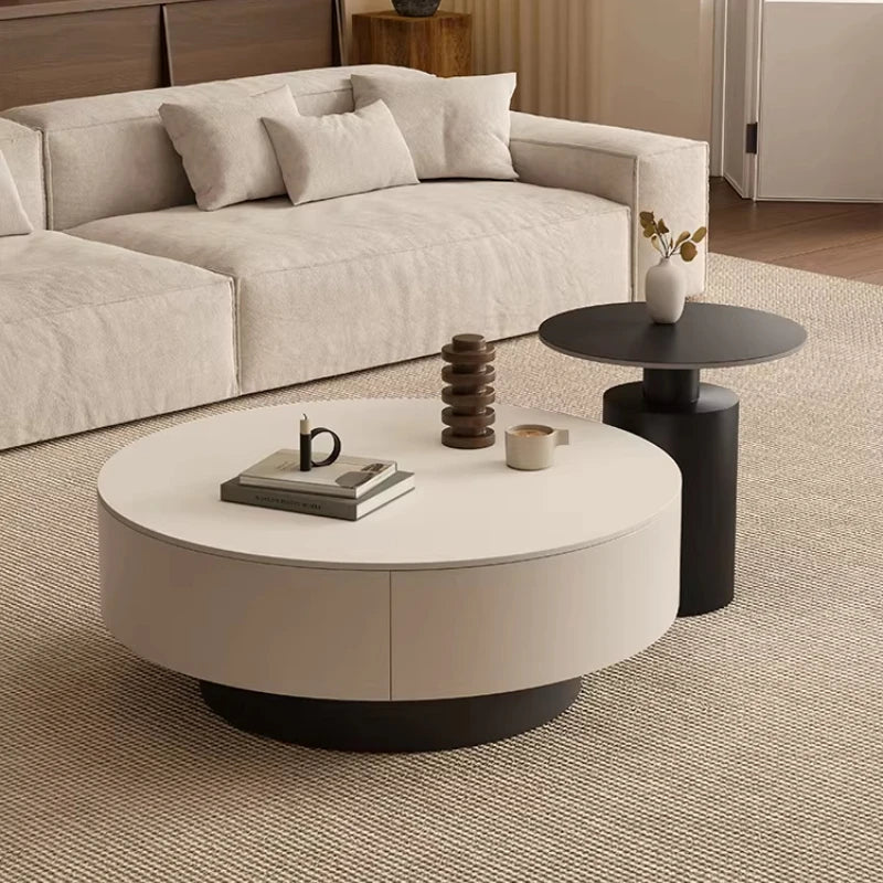 Modern Round Storage Coffee Table Set