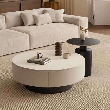 Modern Round Storage Coffee Table Set