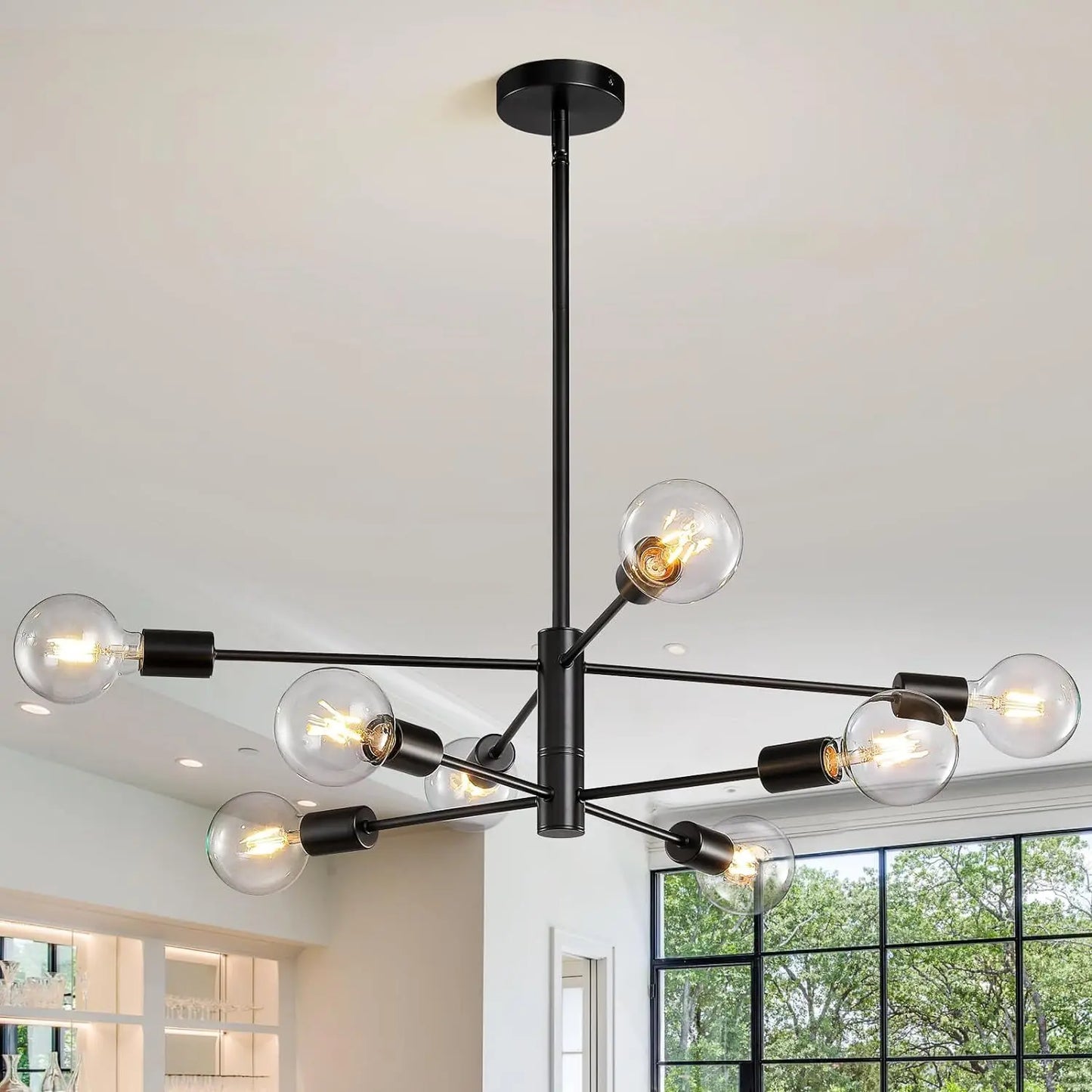 Modern Gold & Black Chandelier