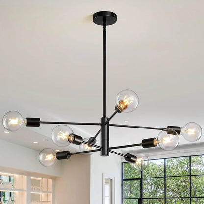Modern Gold & Black Chandelier