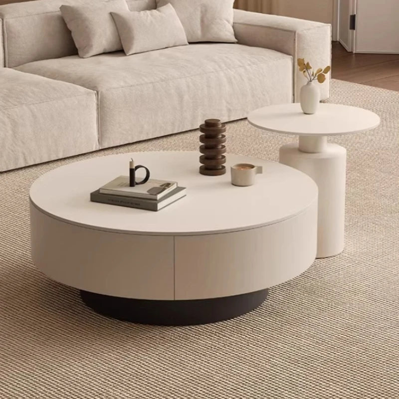 Modern Round Storage Coffee Table Set