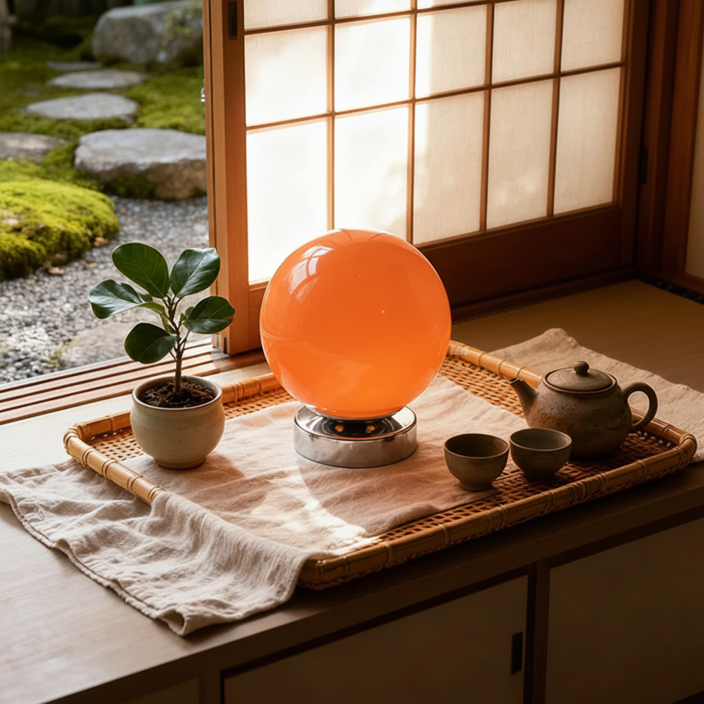 Orange Globe Lamp